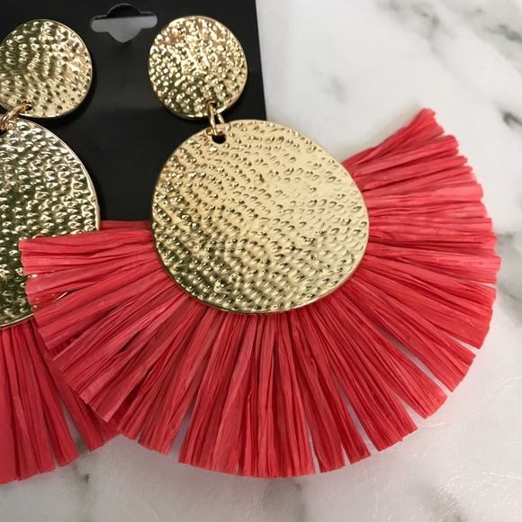 ‼️ Paper Fan Style Earrings Boho Chic Fashion Ear - Picture 5 of 8